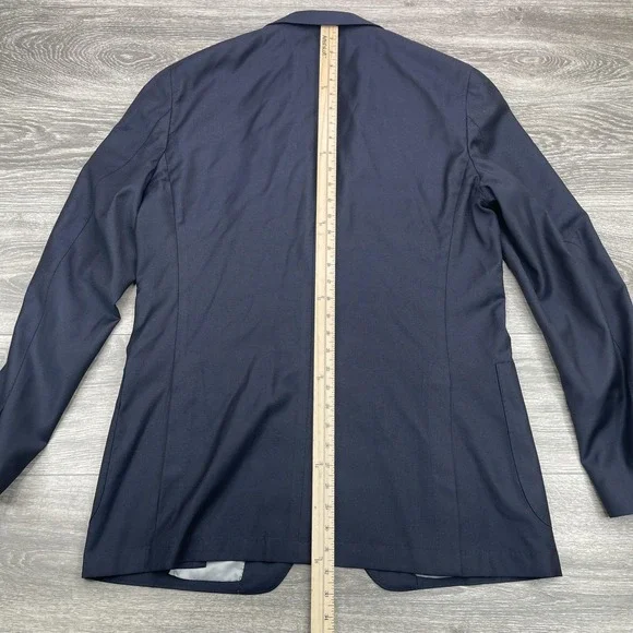 Suitsupply Blazer Mens 46L Navy Blue Pure Wool Guabello Jacket Sport Coat Lined